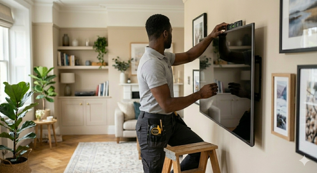 Expert TV mounting Cape Toen and home theater setup by Mr. Fit-Fix.